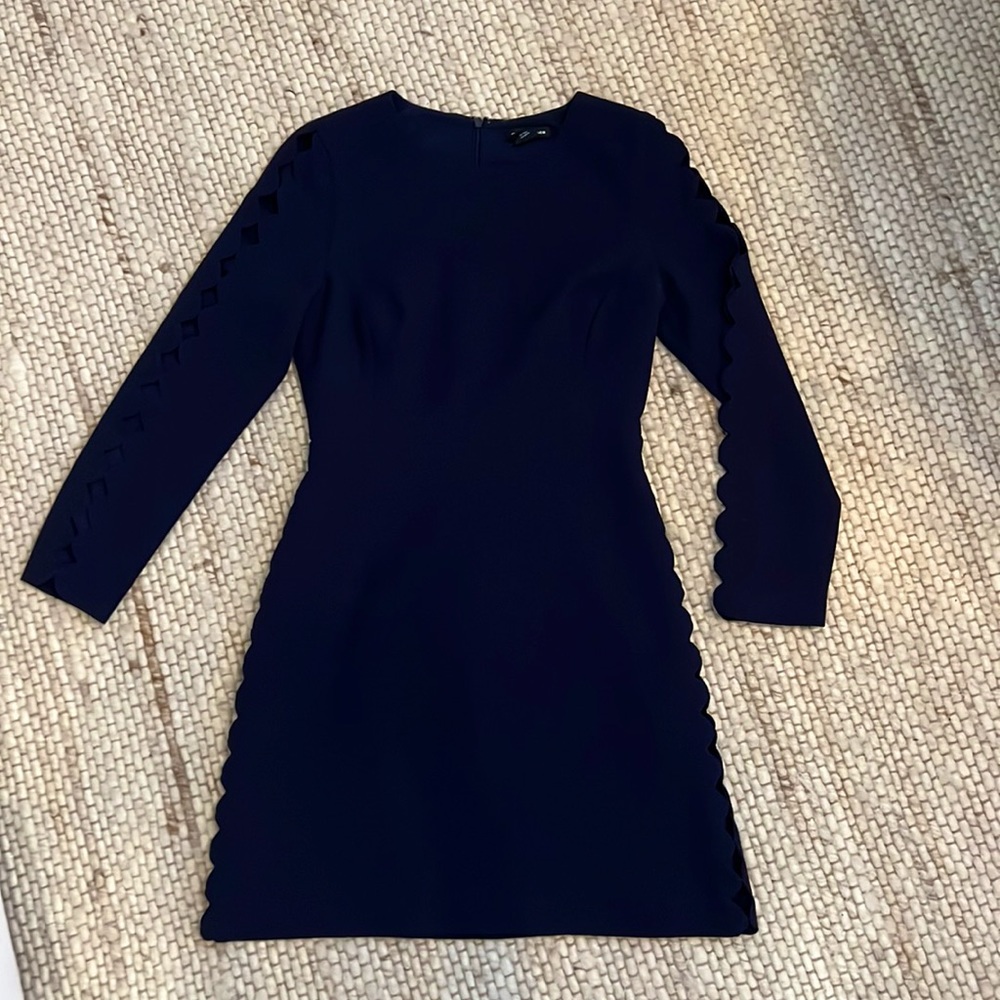 Club Monaco navy dress scallop detail 0